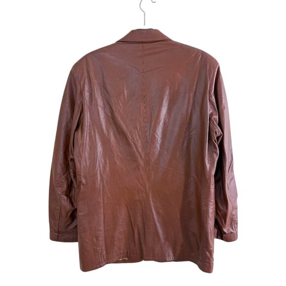 Vintage Remy Leather Brown Leather Jacket Men's Size 40 Button Up Made in USA - Picture 3 of 7